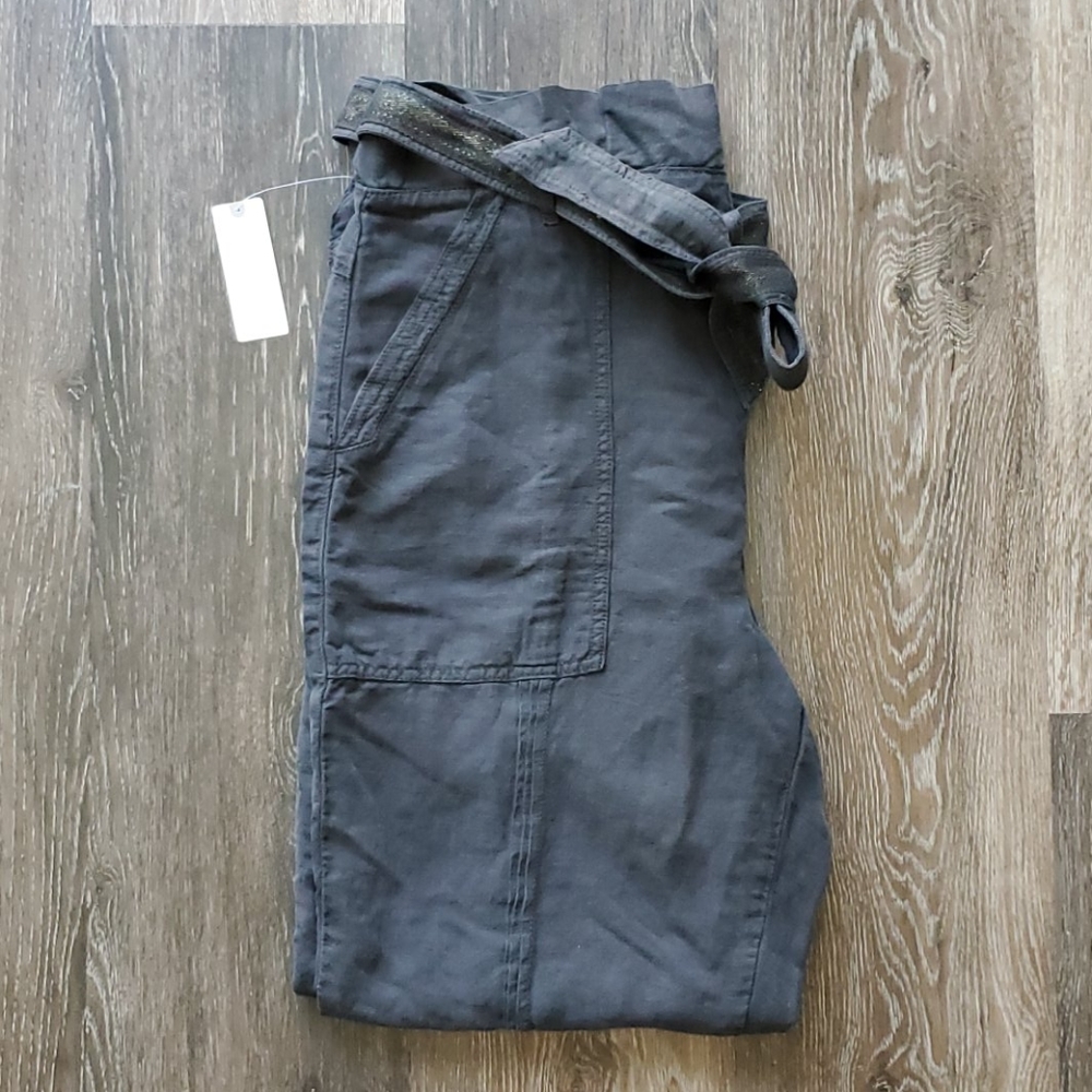 Anthropologie high waisted Capri linen pants